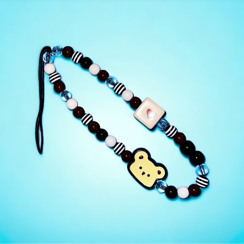 Beaded cell phone charm wristlet